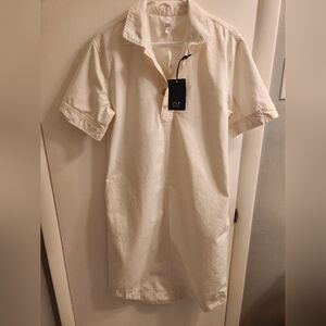 GAP Womens White Cotton Shirt Dress